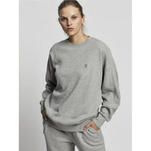 SWEATY BETTY Essentials Crew Neck Women's Size XS Gray Sweatshirt Slouchy - Picture 1 of 8